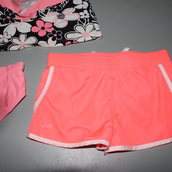 Pink & Black & White 3 Pcs Zero Xposur Tankini Swimsuit Size 5 - Picture 9 of 15